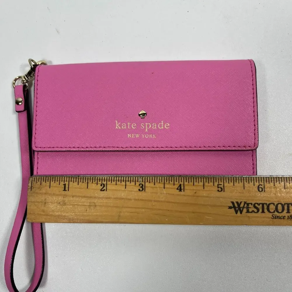 KATE SPADE Wallet Cedar Street iPhone Wristlet Saffiano Leather Case Pink